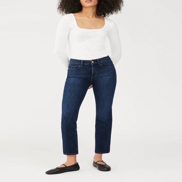 DL 1961Mara Straight Mid Rise Instrasculpt Ankle Jeans Sz 26 Like New - Picture 1 of 8